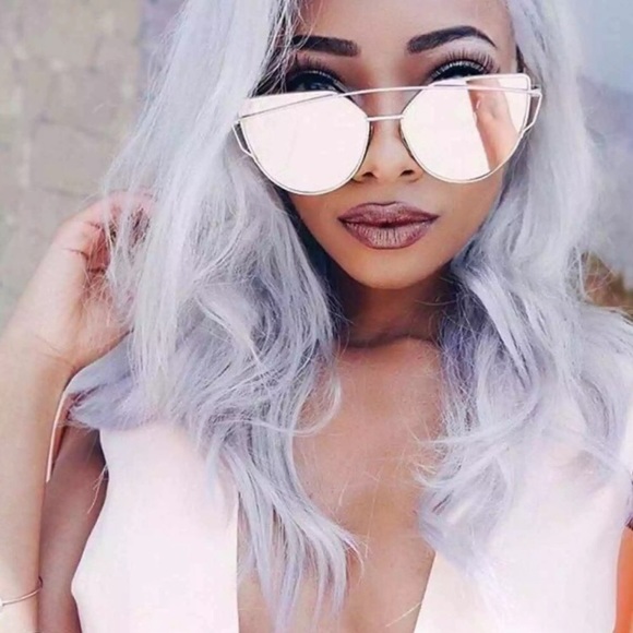 Cat Eye Rose Gold Trendy Sunglasses - Picture 3 of 4